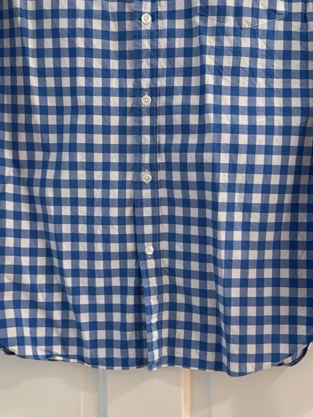 J. Crew Blue and White Gingham Button-Down Shirt